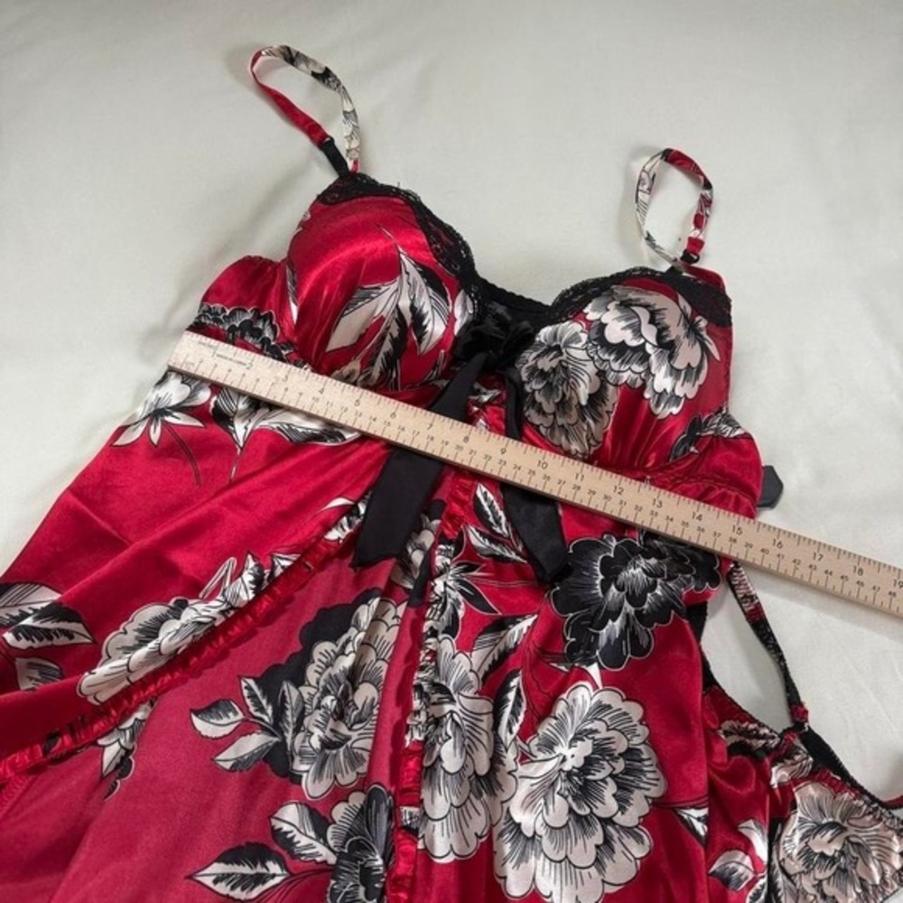 Y2K Apartment 9 size xl red floral lingerie set - Picture 3 of 5
